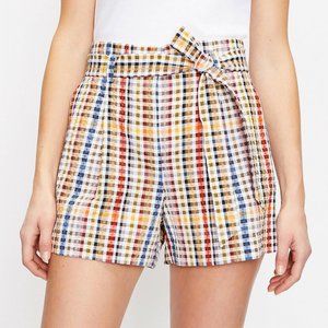 LOFT Paperbag Pull On Shorts in Gingham